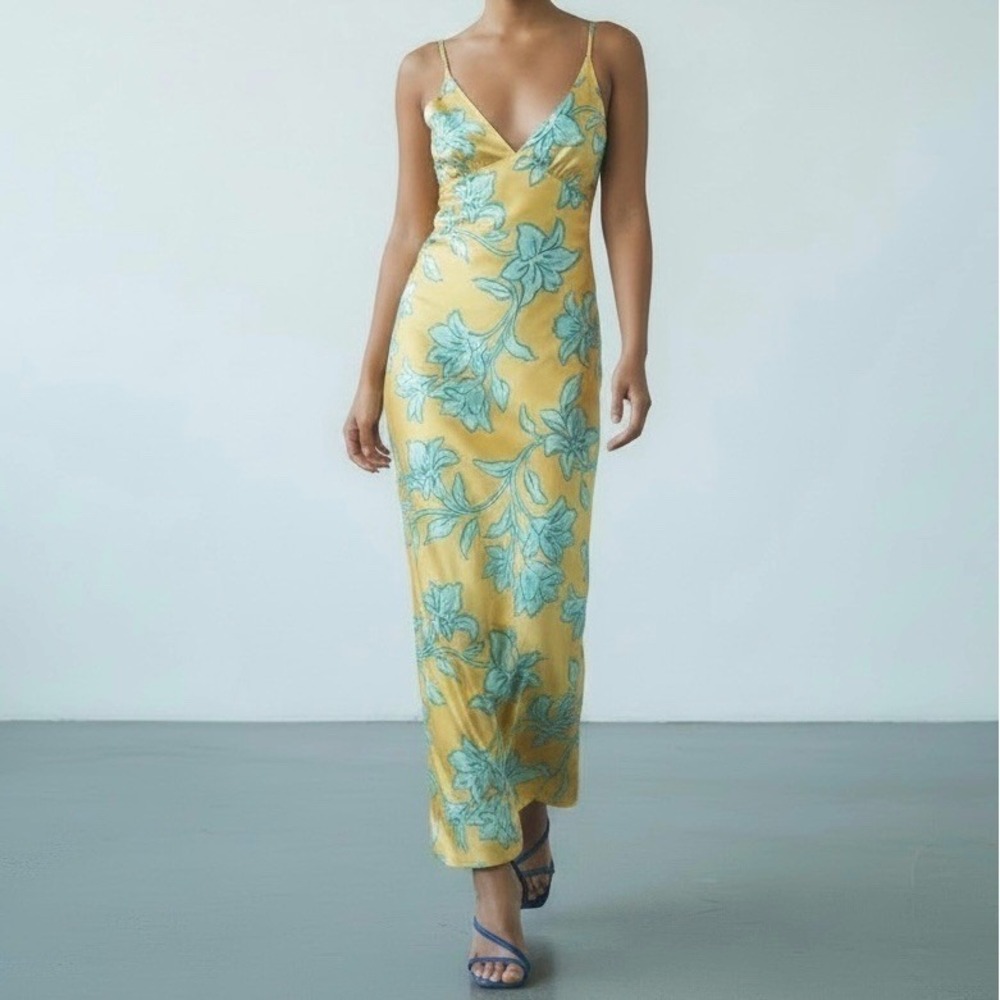 Peppermayo Sorrento Sun Floral Maxi Dress Golden Bloom Wedding Guest Resort Wear